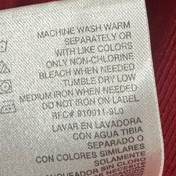 Faded Glory Women's XL Red Ribbed Tee Shirt Short Sleeve Tie Front Cotton 16/18 - Picture 9 of 9